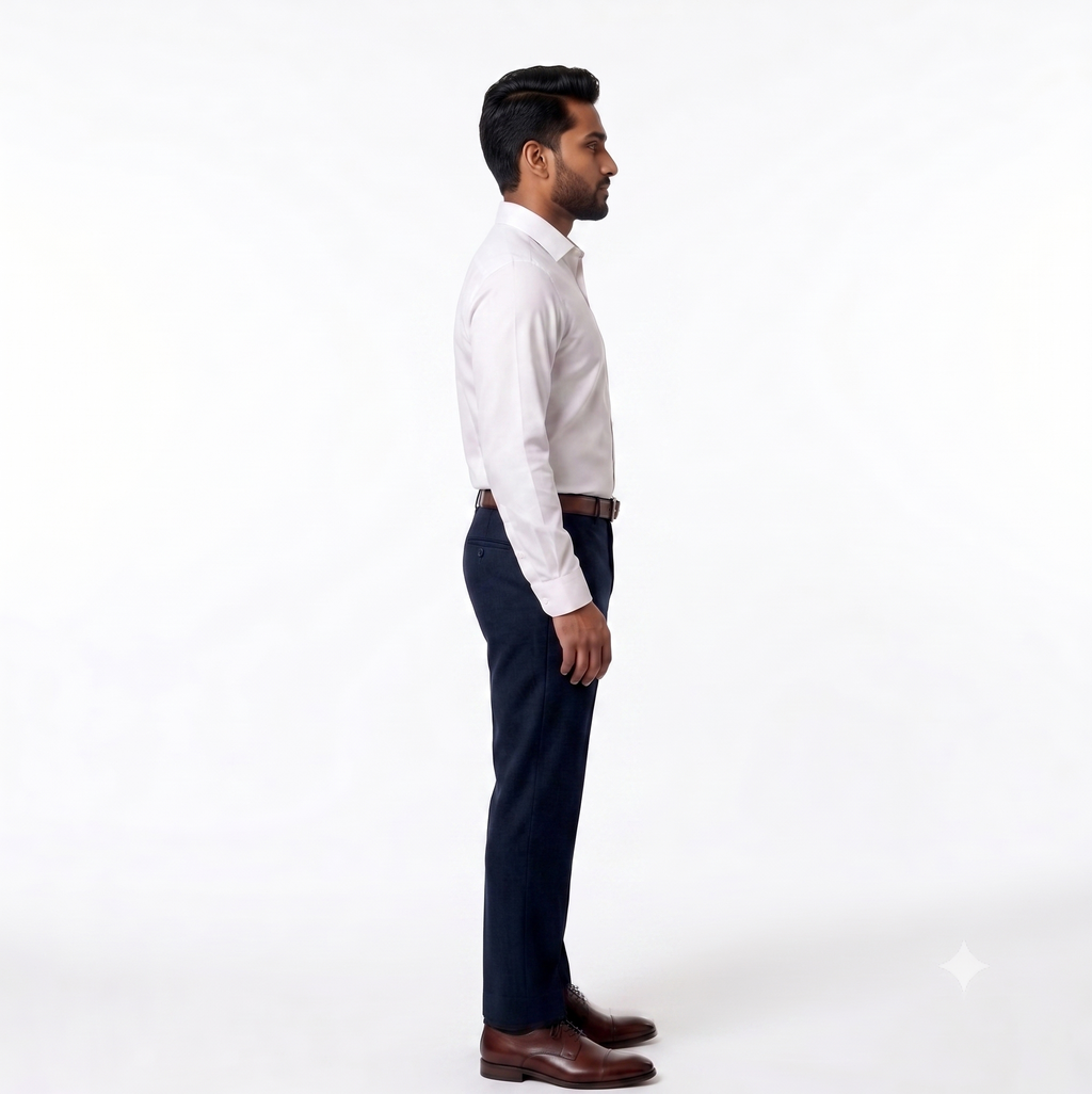 Formal Navy blue flat front trouser